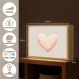 Hart - Gezicht - Roze - Stippen Light Box met batterij (Wandlamp) middel -USP_websiteoverzichtDE