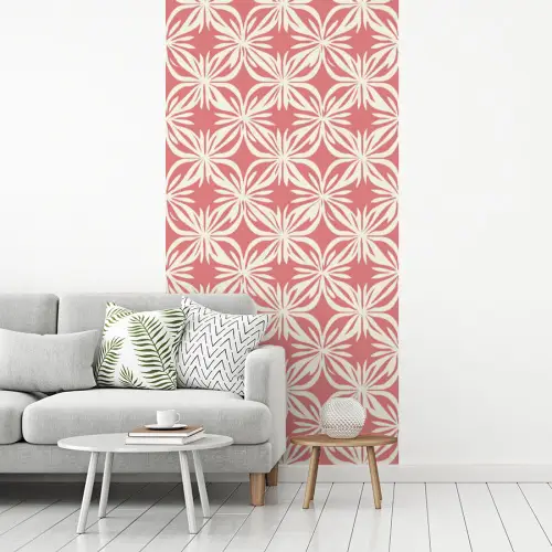 Roze - Bloemenmotief - Wit - Modern fotobehang vinyl groot 64 -woonkamer