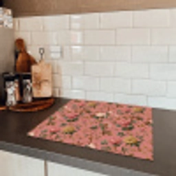 Klassiek - Botanisch - Roze Inductie beschermer vinyl 3mm middel 274 -sfeer3