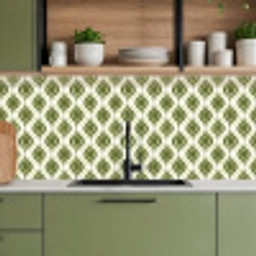 Patroon - Retro - Groen keuken achterwand 2 middel 871 -sfeer3