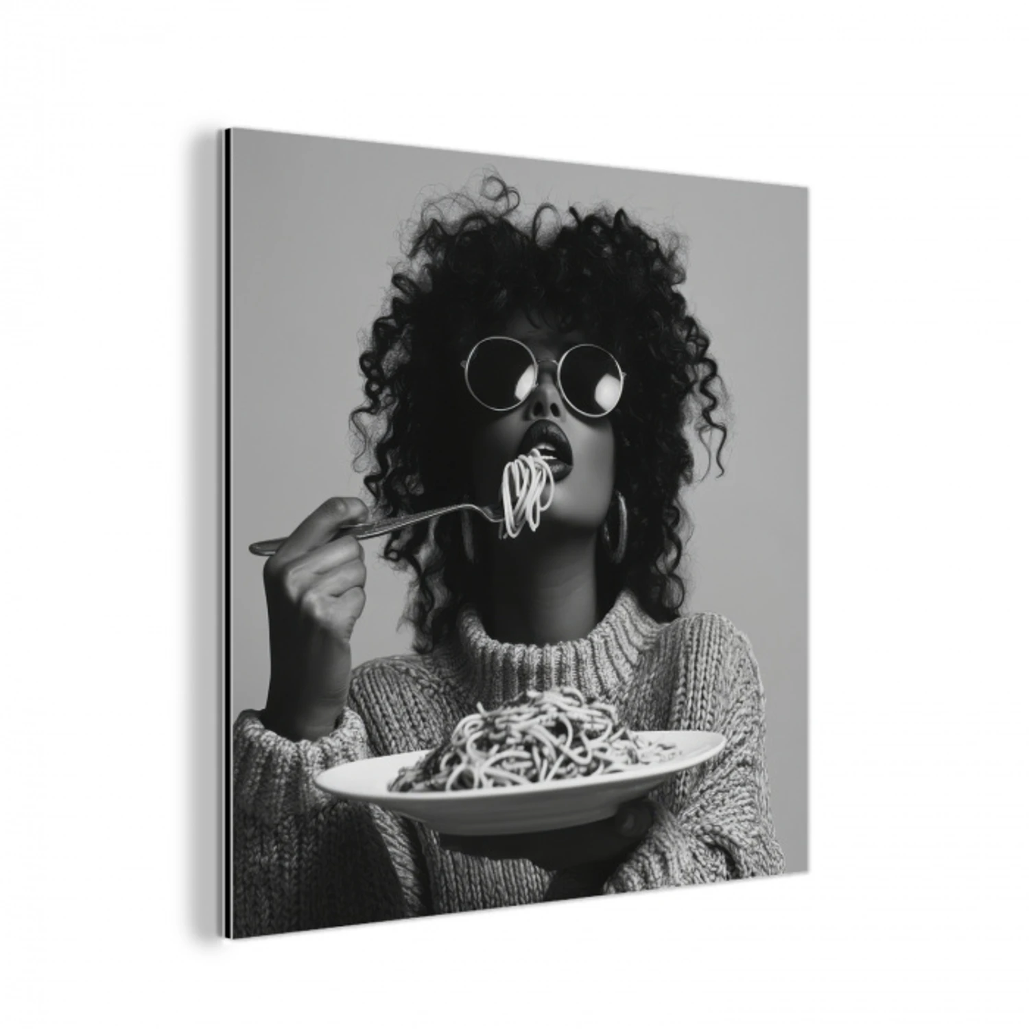 Vrouw - Pasta - Zwart - Wit aluminium wit klein -3d