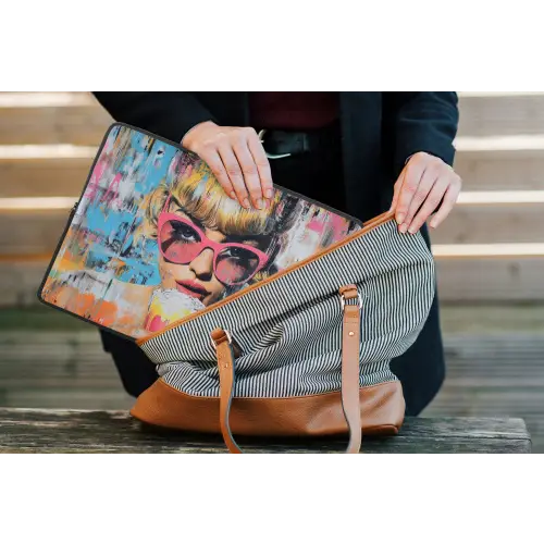 Zonnebril - Vrouw - Kleurrijk - Verfspetters laptophoes neopreen klein -tas
