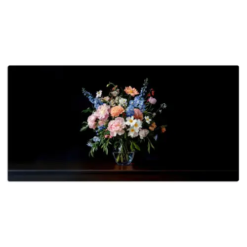 Pastel - Bloemen - Glazen - Vaas Muismat XXL klein -3d_leeg