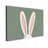 Hazen - Oren - Roze Tuinposter op houten frame 2 cm dik klein -3d