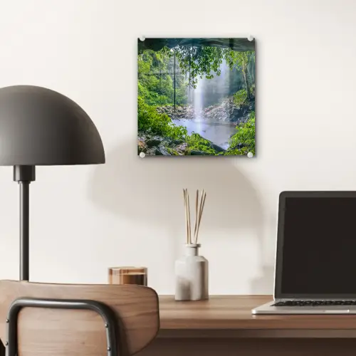 Jungle - Regenwoud - Water - Waterval - Planten plexiglas 5mm klein -sfeer6