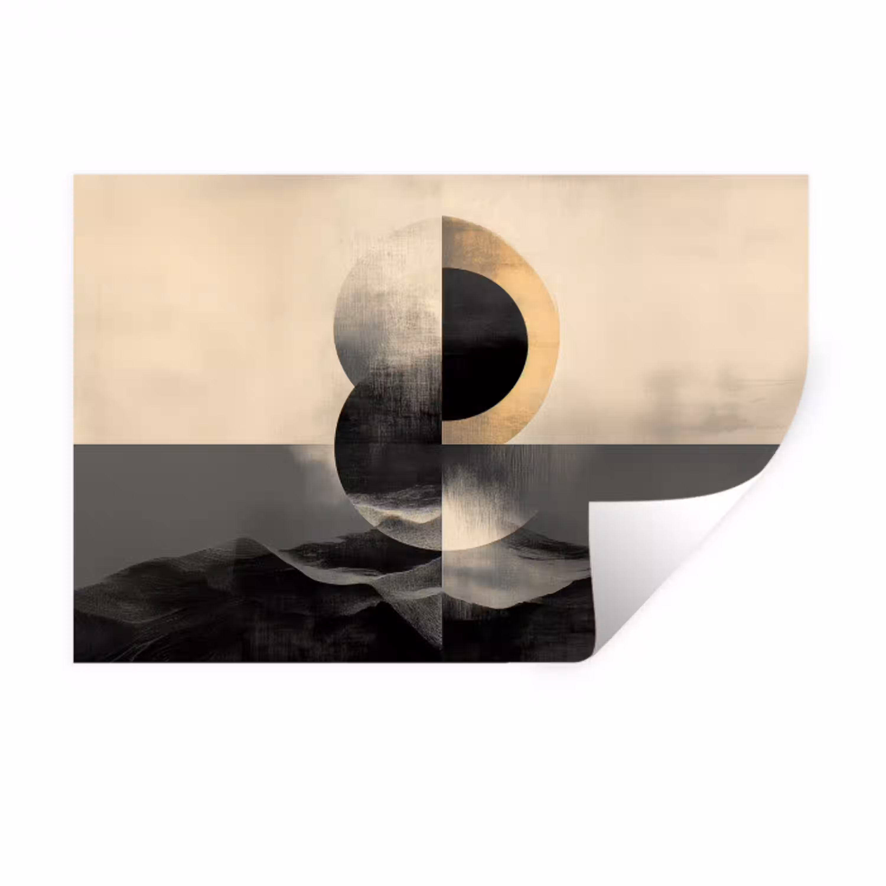 Cirkels - Schaduw - Abstract Muursticker klein -3d