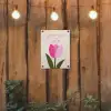 Tulp - Roze - Valentijn - Bloem tuinposter los doek klein -sfeer1