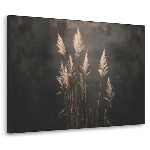 Siergras - Pluimen - Verlichting - Zwart Textielframe - compleet frame klein -3d