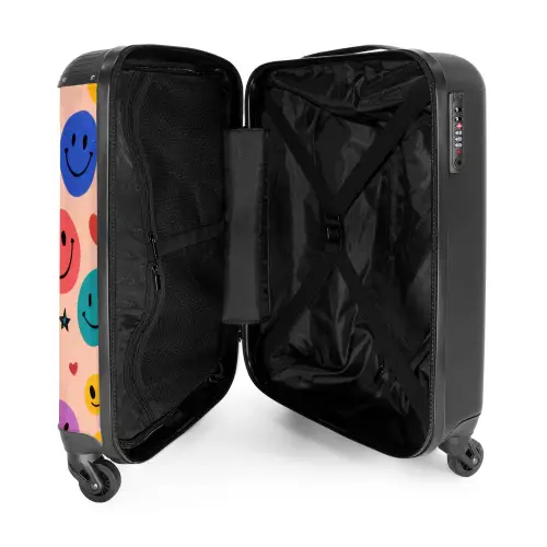 Patroon van kleurrijke smiley's NBS - Handbagage koffer - Kinderen Unisex middel -binnenkant