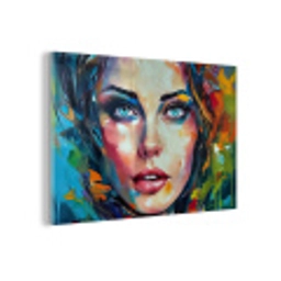 Gezicht - Vrouw - Olieverf - Kleurrijk - Kunst plexiglas 5mm klein -z3d