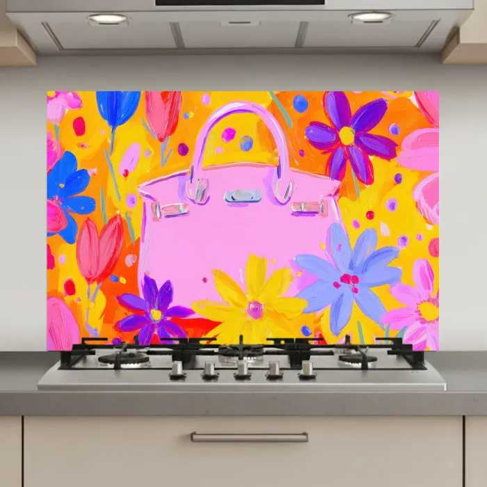 Tas - Roze - Bloemen keuken achterwand spatscherm klein -3d_website