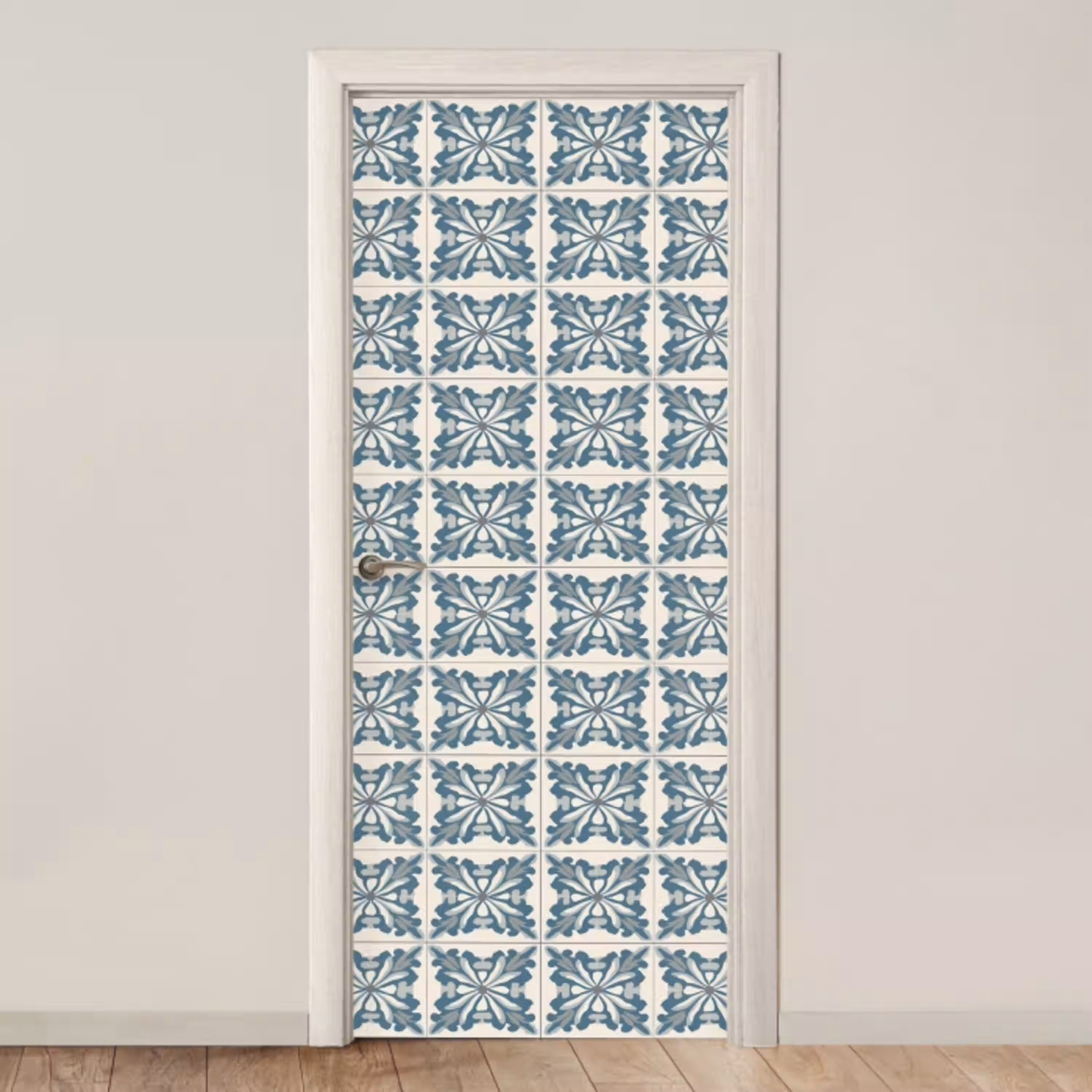 Dessin - Tegel - Blauw deurposter klein 289 -3d_beige