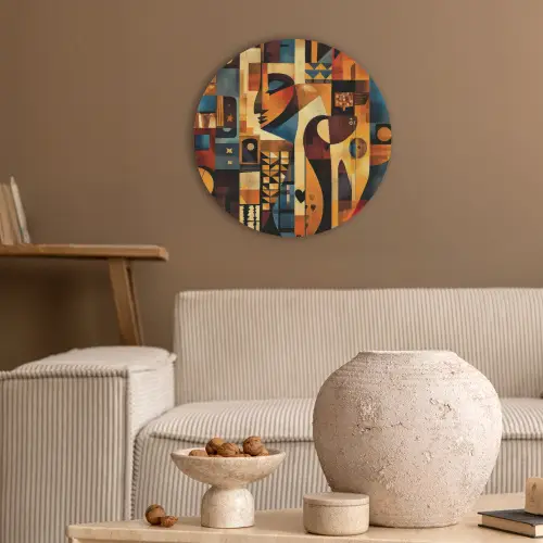 Figuren - Abstract - Symbolen Akoestische PET Vilt - Rond klein -sfeer1