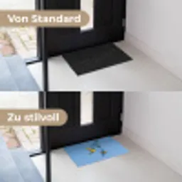 Papagaai - Vliegen - Blauw - Geel Deurmat klein -voor-na_DE