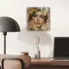 Vrouw - Bloemen  - Goud - Portret plexiglas 5mm klein -sfeer6