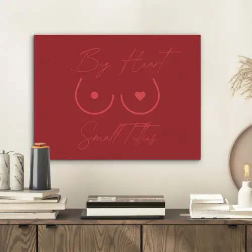 big heart small titties - Hart - Rood PET vilt klein -sfeer1