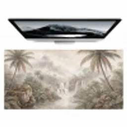 Jungle - Watervallen - Tropisch - Illustratie Muismat XXL klein -zzz3d