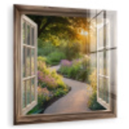 Doorkijk - Bloemen - Natuur - Zon - Pad plexiglas 5mm klein -zzzproduct_nieuw