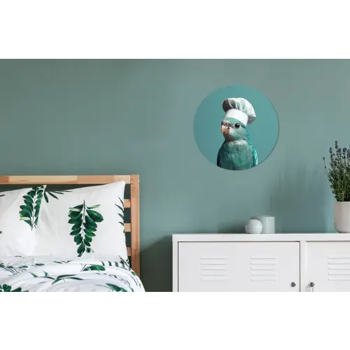 Parkiet - Vogel - Koksmuts - Cute Wandcirkel aluminium klein -slaapkamer