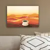 Koffie - Landschap - Oranje - Koffiebonen canvas 2cm klein -sfeer3