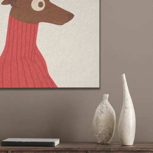 Silhouet - Hond - Trui - Rood PET vilt klein -sfeer6_closeup