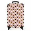 Driekleurige hartjesrijen NBS - Handbagage koffer - Kinderen Unisex middel -productfoto_recht