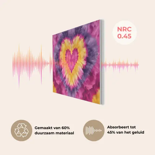 Tie dye - Hartvorm - Vlammen - Oranje PET vilt klein -USP_NL