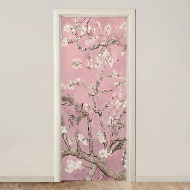 Deursticker - Amandelbloesem - Kunst - Van Gogh - Roze