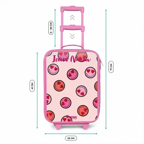 Hartje - Smiley - Patroon Kinderkoffer - Roze klein -productfoto_formaten