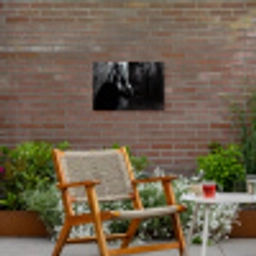 Bokshandschoenen - Muur - Duister - Zwart Tuinposter op houten frame 2 cm dik klein -sfeer3