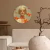 Goudvissen - Oranje - Vrouw - Blond Wandcirkel kunststof plaat 5mm dik klein -sfeer1