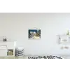 Kerst - Kerstboom - Winter - Huis - Sneeuw textielposter latten blank klein -kinderkamer