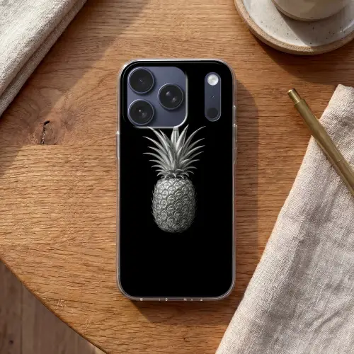 Ananas - Gedetailleerd - Bladeren Telefoonhoesje iPhone 17 Pro klein -sfeer1