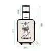 Zebra portrettekening met beige achtergrond Kinderkoffer - Zwart klein -productfoto_formaten