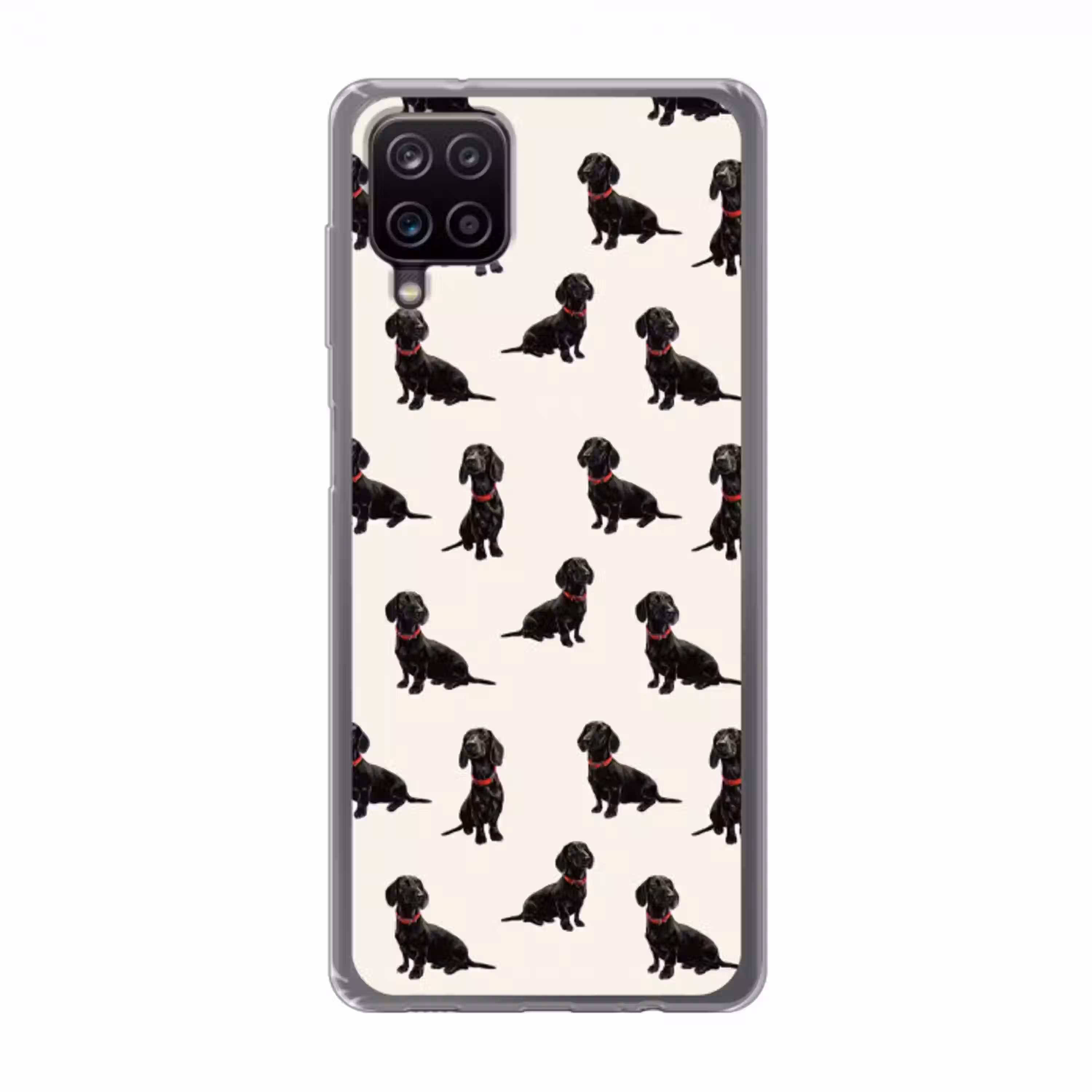 Hond - Patroon - Zwart Telefoonhoesje Samsung Galaxy A12 klein 372 -3d