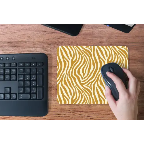 Zebra - Klassiek - Oker - Geel muismat rubber klein 262 -toetsenbord