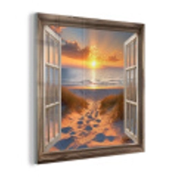 Doorkijk - Strand - Duinen - Zonsondergang plexiglas 5mm klein -z3d