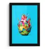 Drakenfruit - Blauw - Levendig fotolijst zwart zonder passe partout klein -3d
