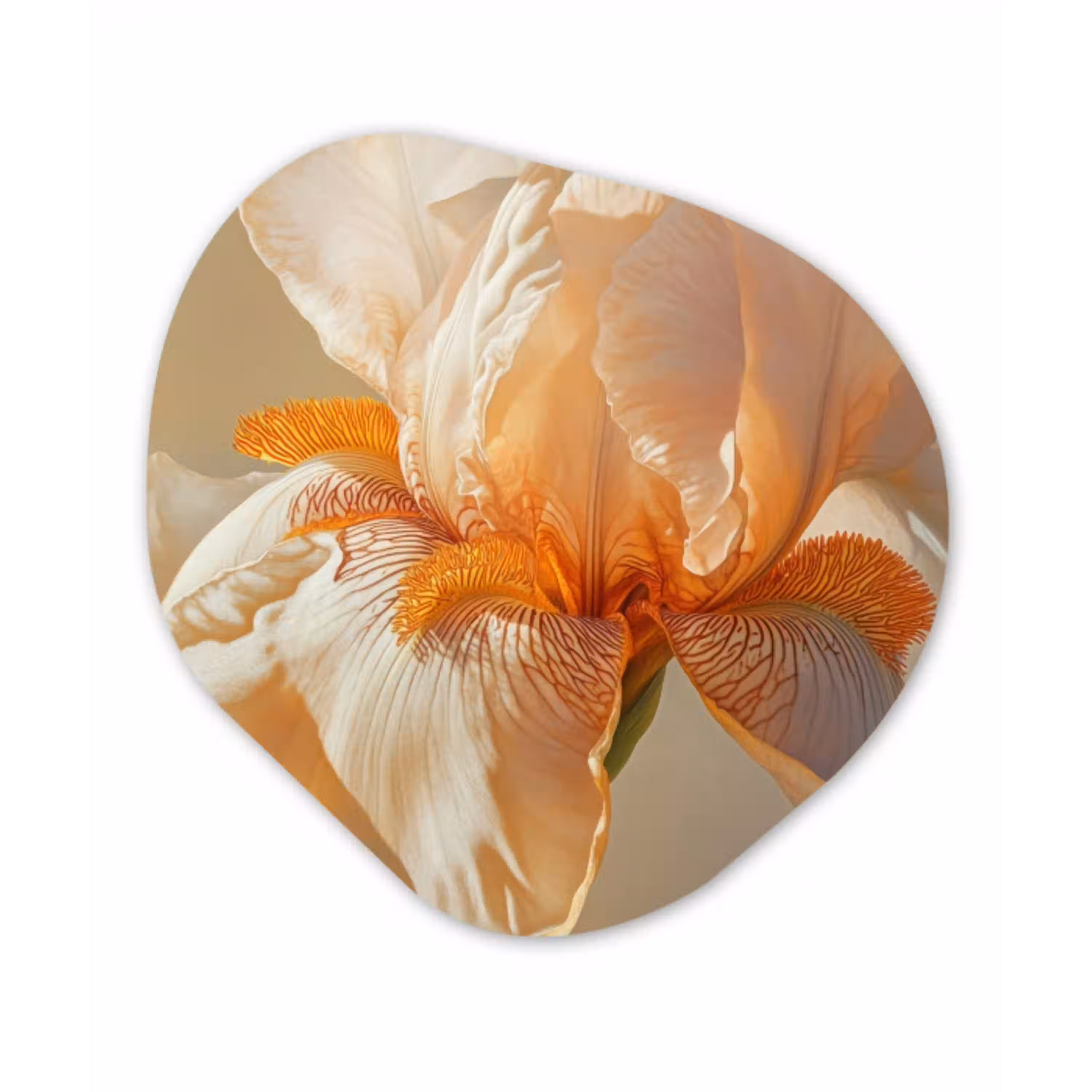 Close up - Oranje - Iris Wandcirkel Organisch Forex 3mm klein -3d