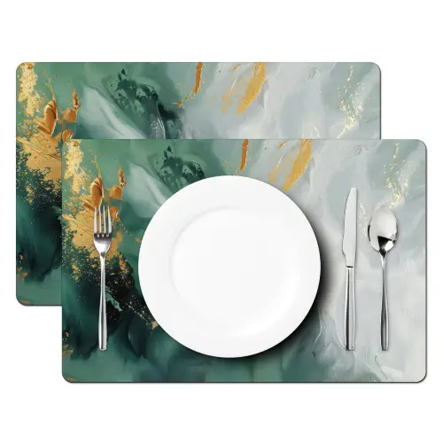 Groen - Modern - Marmer - Abstract Placemat vinyl groot -zzsfeer2_Kitchenyeah-website