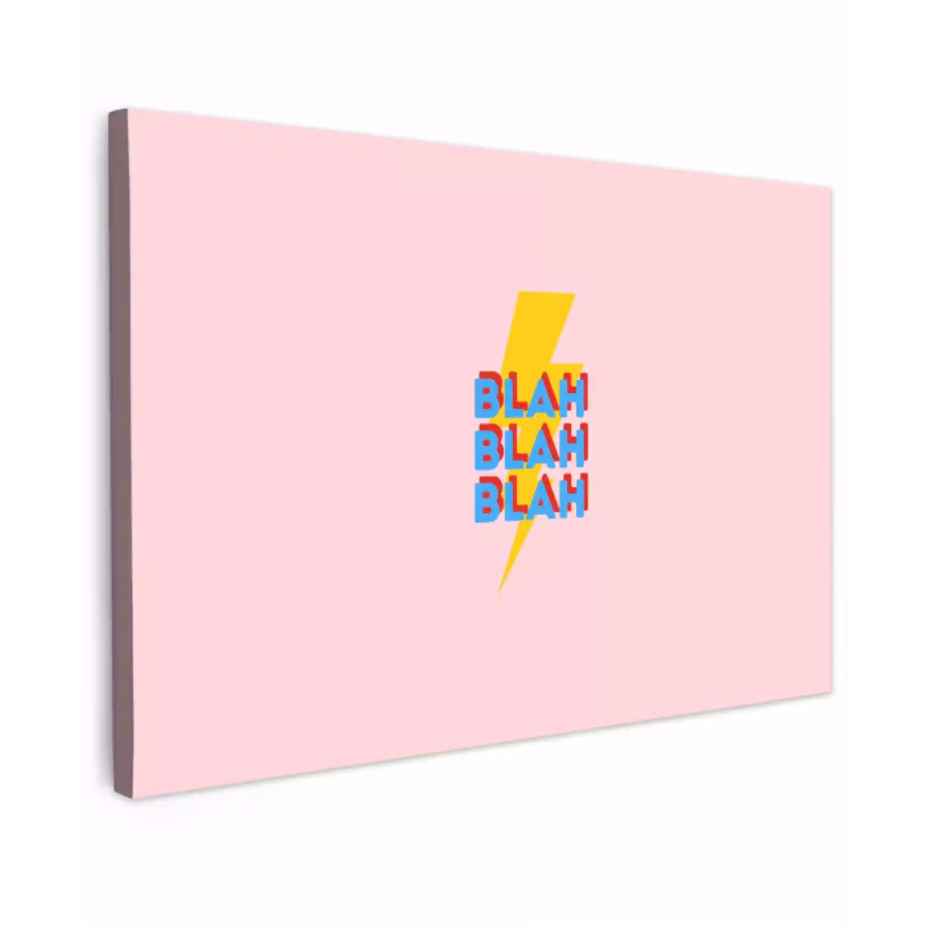 Blah - Bliksem - Roze canvas 2cm klein -z3d