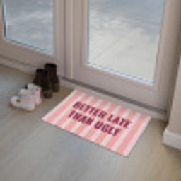 Roze - Quote - Strepen Deurmat klein -sfeer3