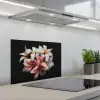 Bloemen - Roze - Zwart - Flora - Botanisch keuken achterwand spatscherm klein -3d_schuin