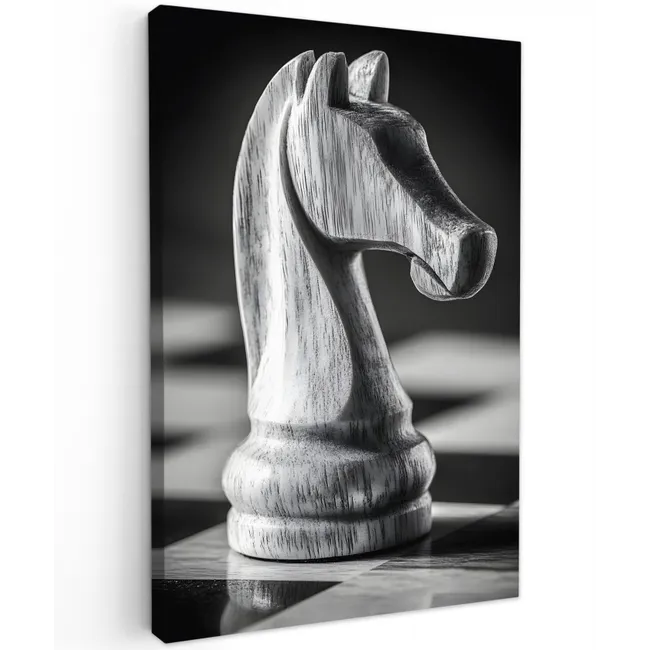 Paard - Hout - Schaalbord - Zwart Tuinposter op houten frame 2 cm dik klein -3d