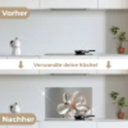 Bloem - Glazen - Doorzichtig keuken achterwand spatscherm klein -voor_na_DE