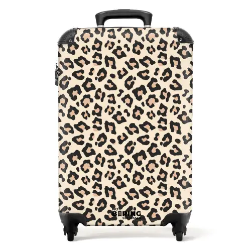 Beige luipaardvlekkenpatroon NBS - Handbagage koffer - Kinderen Unisex middel -productfoto_recht