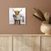 Schotse hooglander - Krant - Toilet - WC - Wit - Koe plexiglas 5mm klein -sfeer5