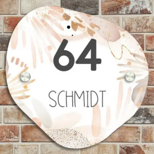 Abstract beige - Modern Naambord Organisch middel -sfeer10