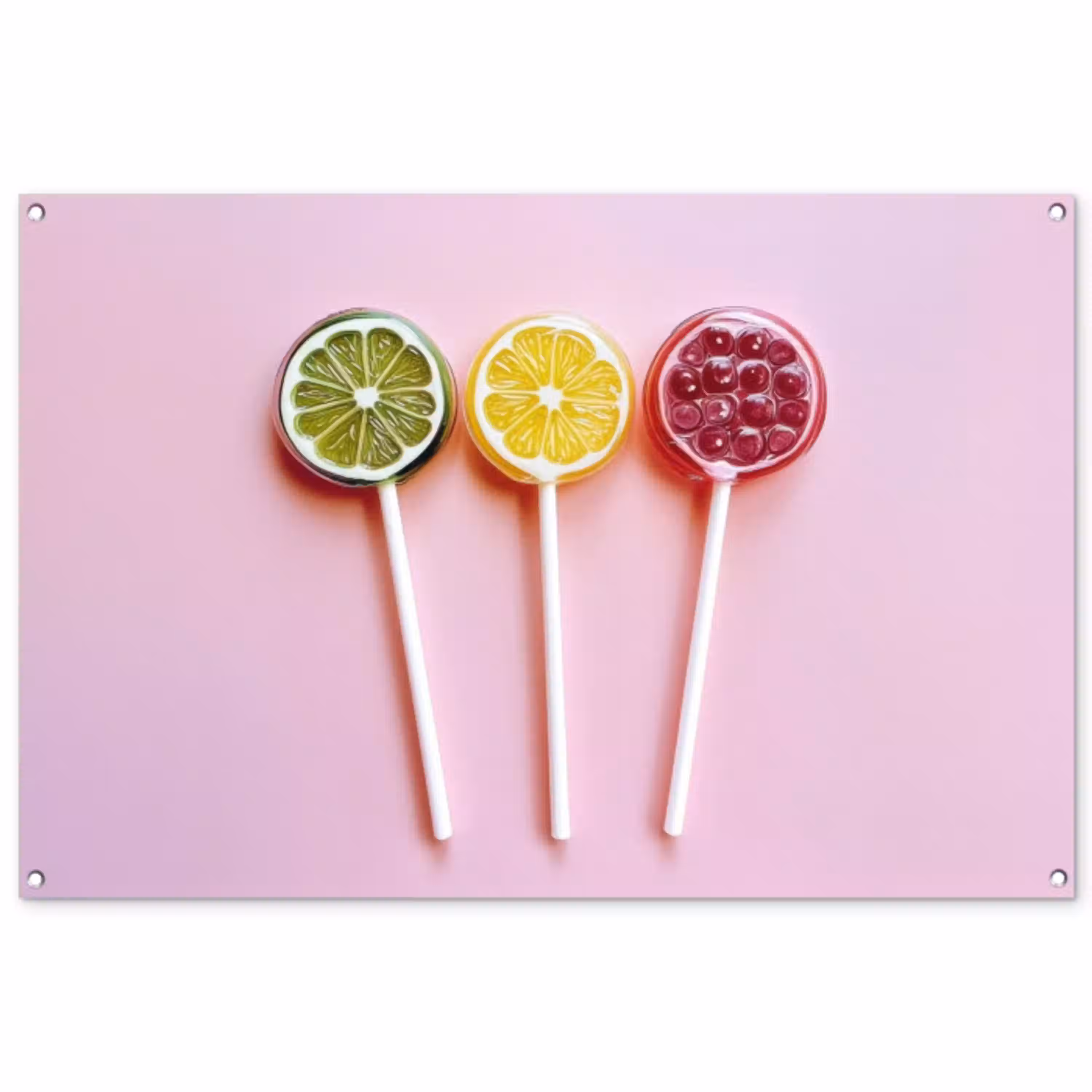 Lolly - Snoep - Citrus tuinposter los doek groot -3d