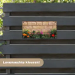 Bloemen - Bakstenen - Kleurrijk tuinposter los doek klein -sfeer3